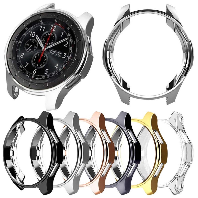 RICHONE [6-Pack] Protector Case Compatible with Samsung Galaxy Watch 46mm and Gear S3 Frontier (Not Fit for Galaxy Watch 4 Classic 46mm), Soft TPU Plated Cover Bumper Smartwatch Accessories - Image 1